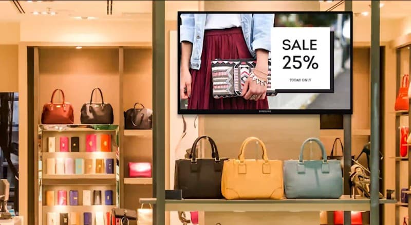 In-store retail display wall