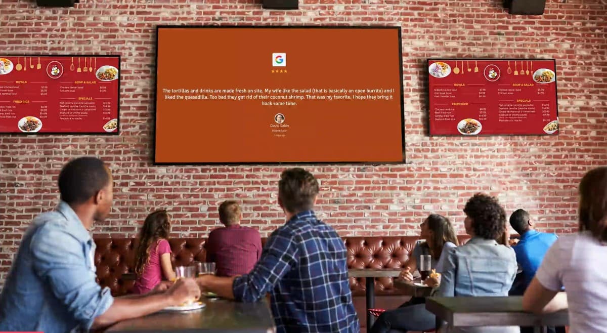 Restaurant digital menu board and display