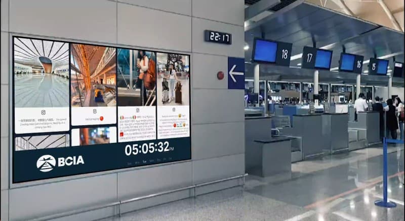 Airport and travel information display screen