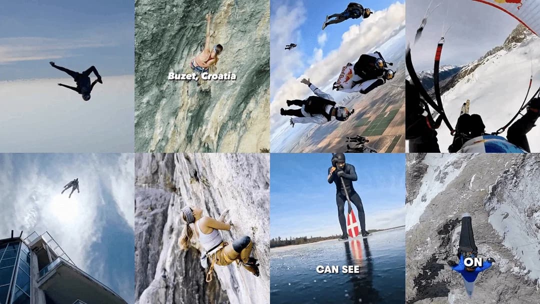 Social wall display at an Adventure Sports event using the Grid Pixel layout