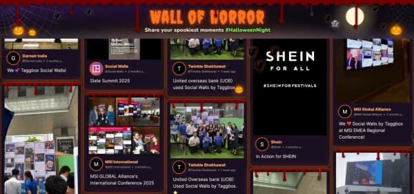 Anteprima di un social wall a tema Halloween