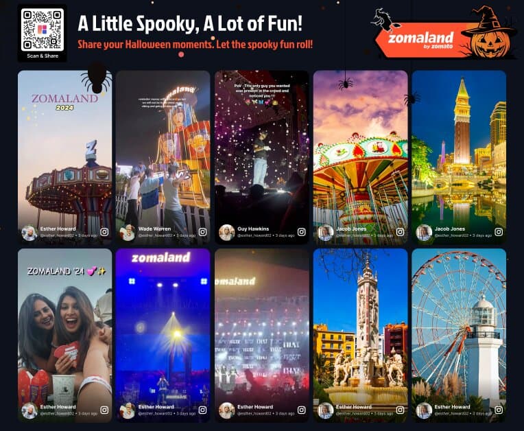 Anteprima di un social wall a tema Halloween