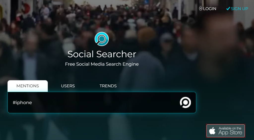 social search engine - Social Searcher