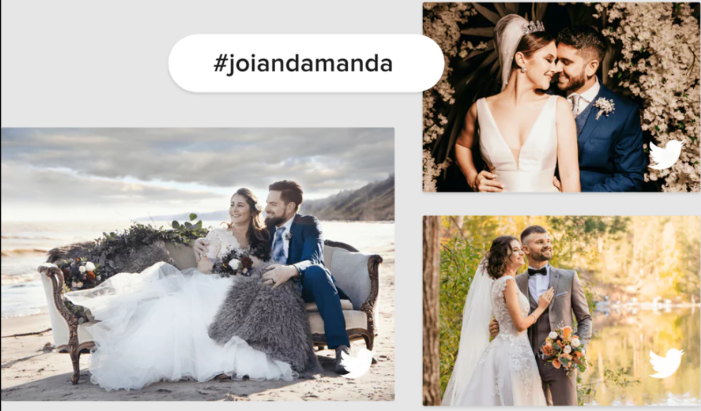 Features of Social wedding hashtag wall