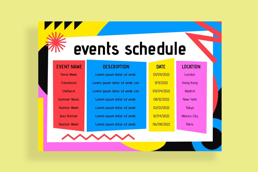 Prepare an Event Schedule