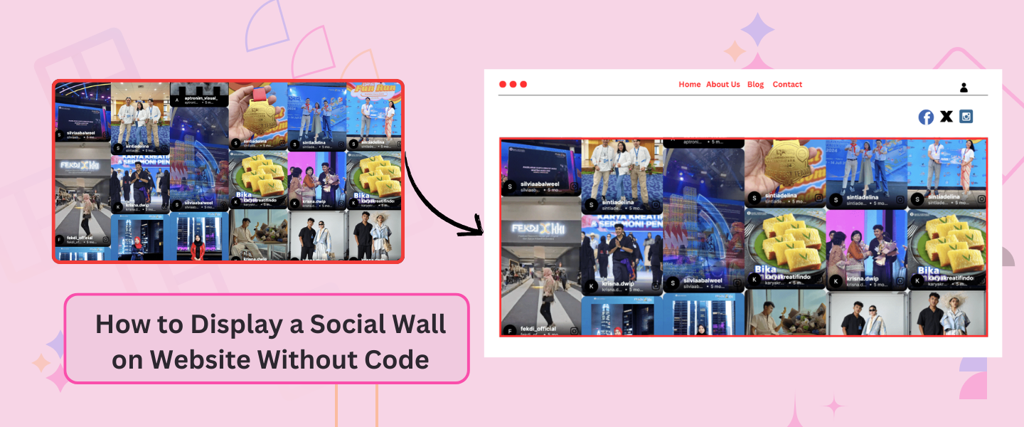 How to display social wall on website