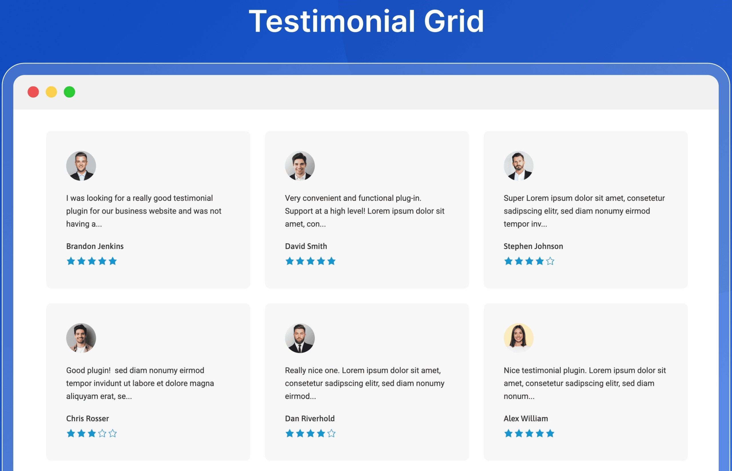 Grid Testimonial Templates