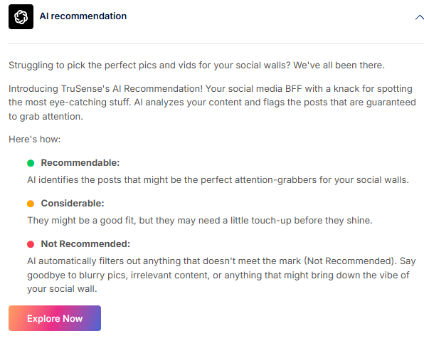 Social Walls AI Recommendation