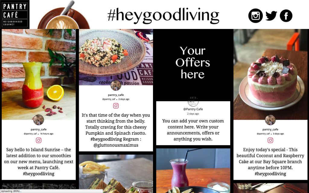 Social Media Wall used in heygoodliving