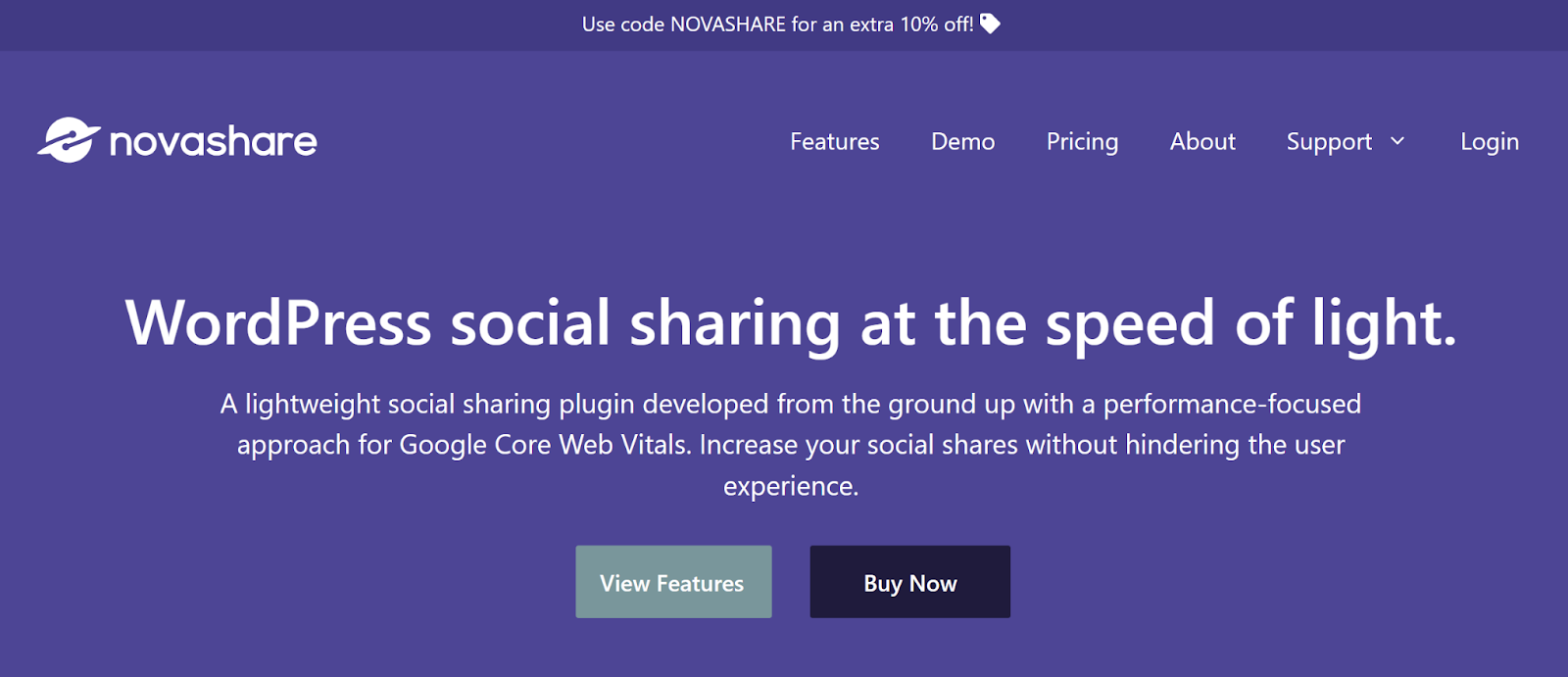 Novashare social media widget