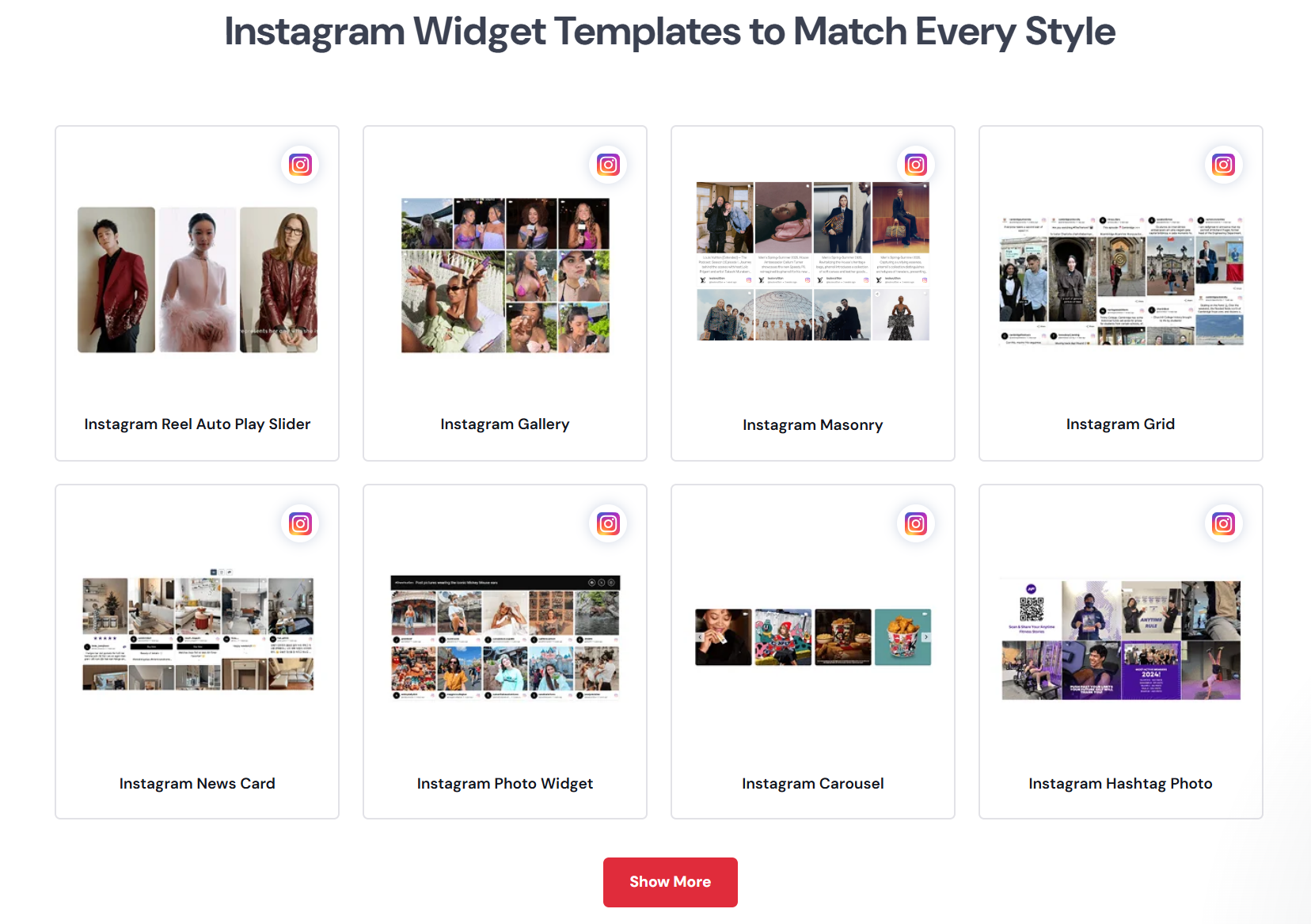 Instagram widget templates by Taggbox