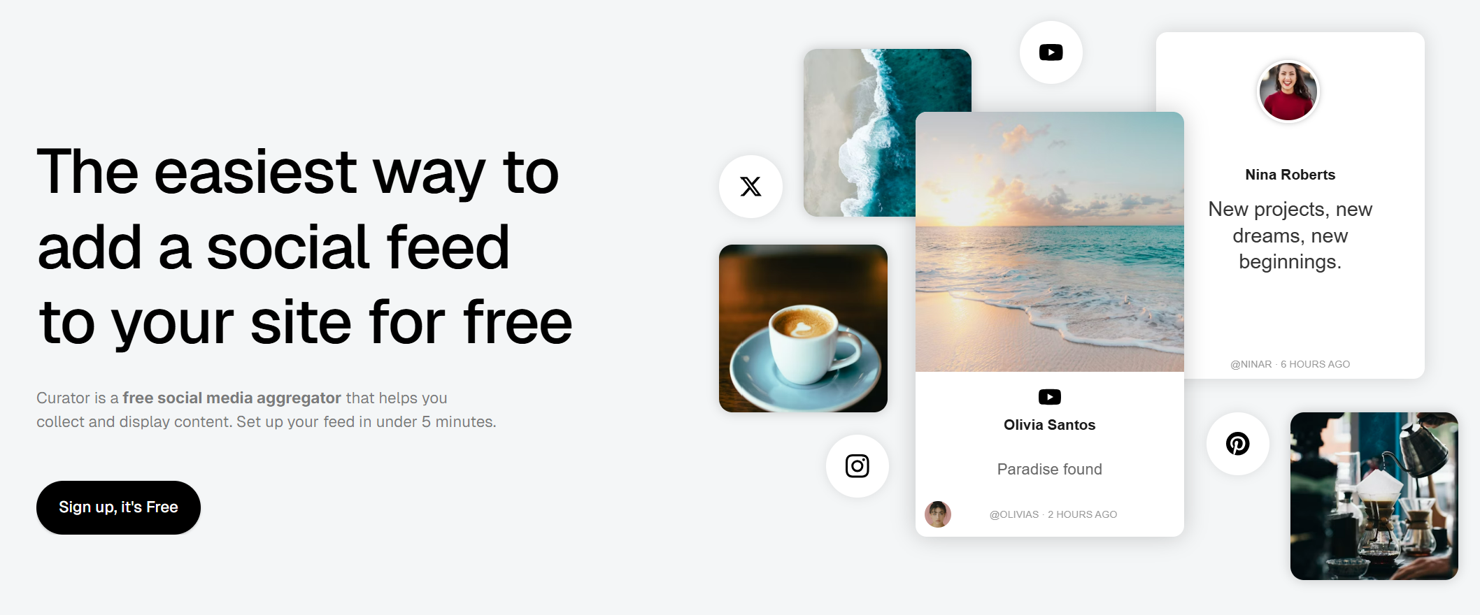 social media widget by curator