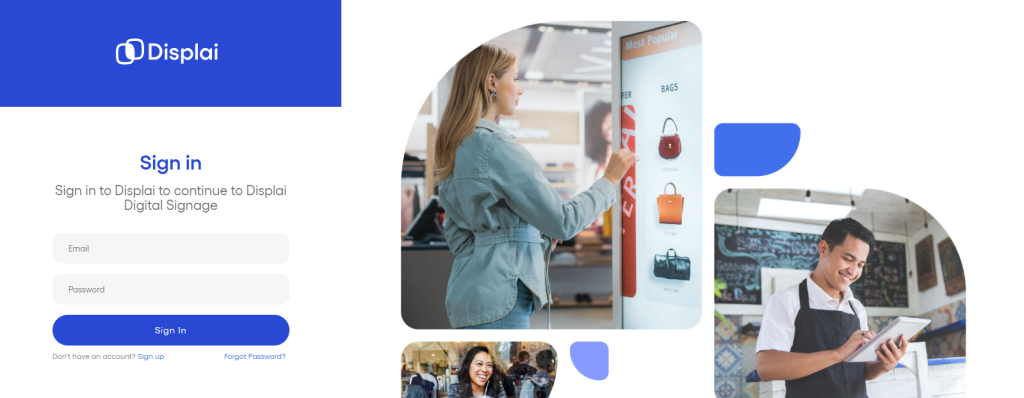 displai login account