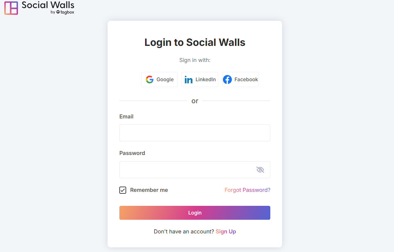 social walls login account