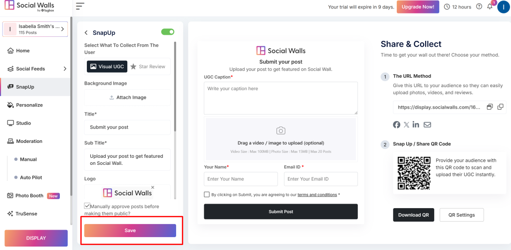 Changes in SnapUp features