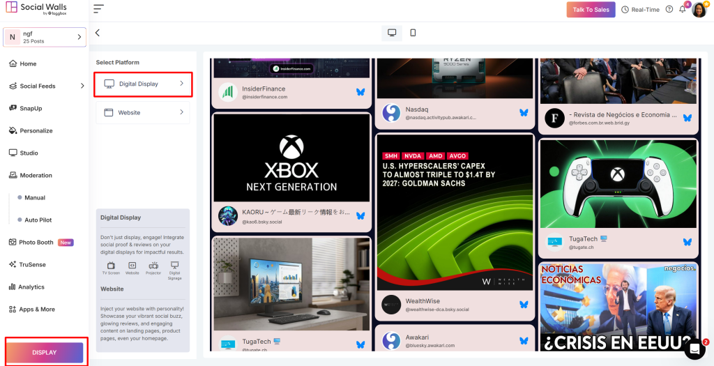 click on Display option