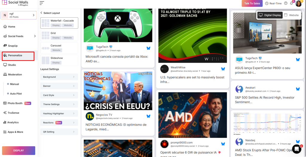 Click on Personalise option