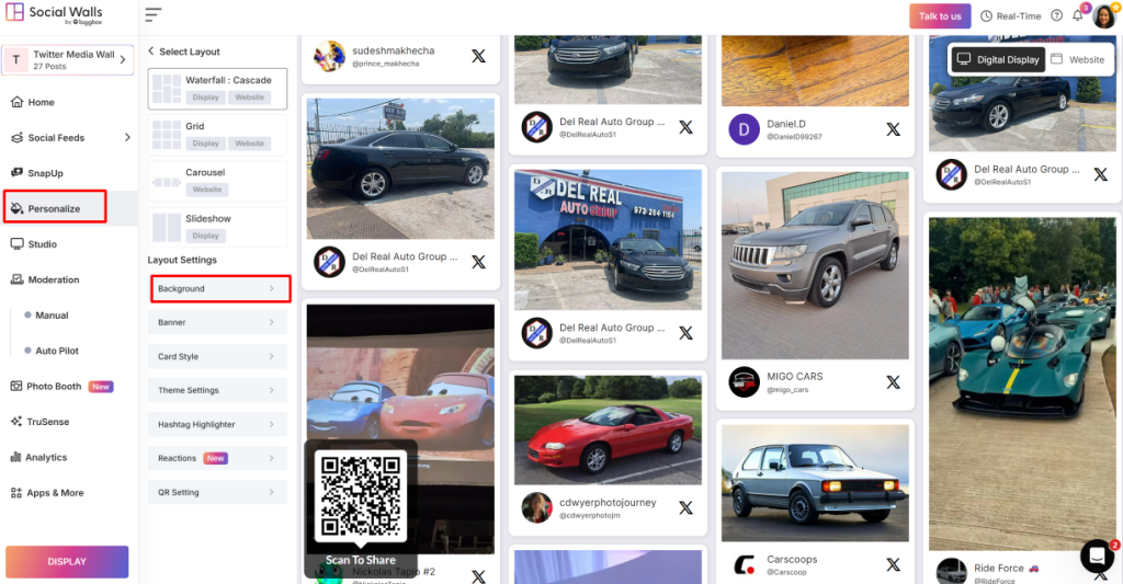 Custom Background Feature