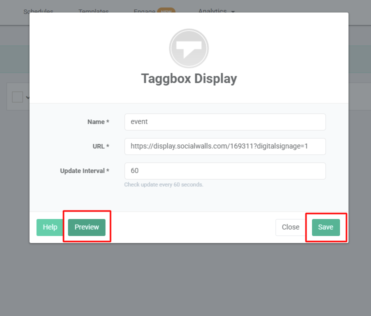 taggbox display settings