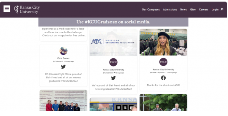 social wall example of university