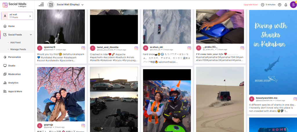 social media wall