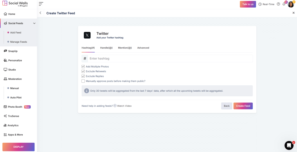 add twitter hashtag