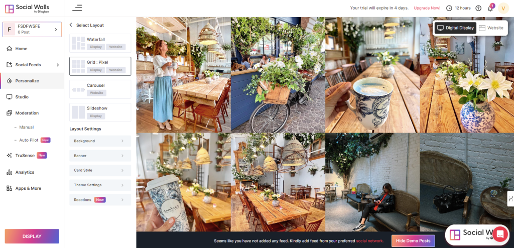 Social wall features