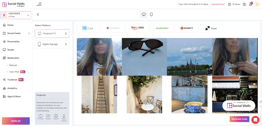 social wall platforns